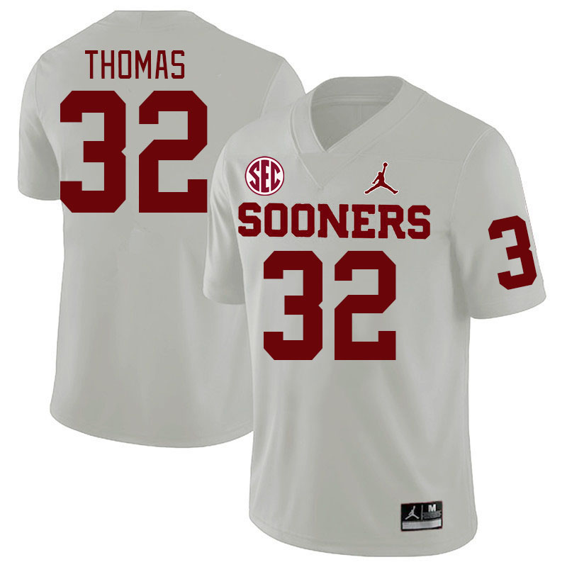 Men #32 R Mason Thomas Oklahoma Sooners 2024 SEC Conference College Football Jerseys-White